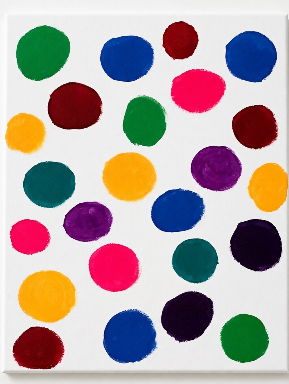 Colorful Polka Dot Acrylic Painting 8x10 Canvas Modern Wall Art Decor Fun - Picture 2 of 2